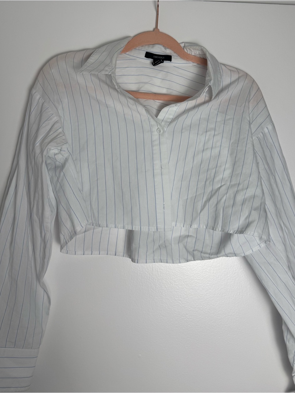 Forever 21 Cropped Pinstripe Button Down